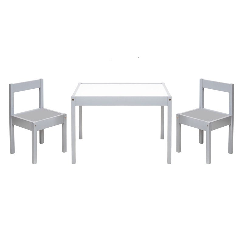 Kids 3-Piece Dry Erase Activity Table and Chair Set - Gray