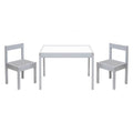 Kids 3-Piece Dry Erase Activity Table and Chair Set - Gray