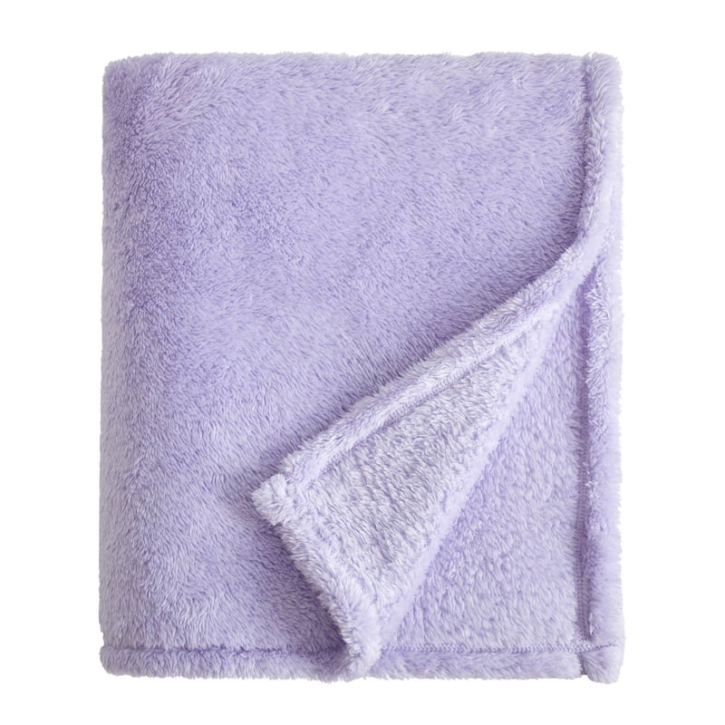 Purple Kids Faux Fur Throw Blanket - 72 x 50 Inches, Plush & Cozy, Machine Washable