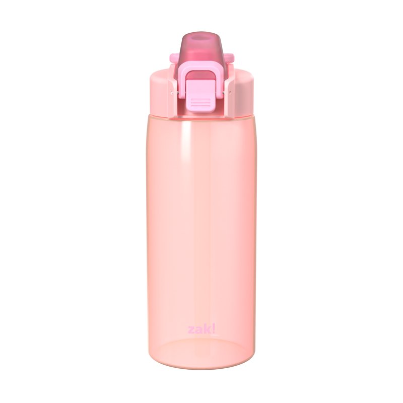25oz Durable Plastic Water Bottle with Push Button Locking Lid - Pink