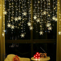 Christmas Snowflake Fairy String Lights - 96 LEDs Warm Light Curtain for Holidays & Weddings - Indoor Outdoor Decor