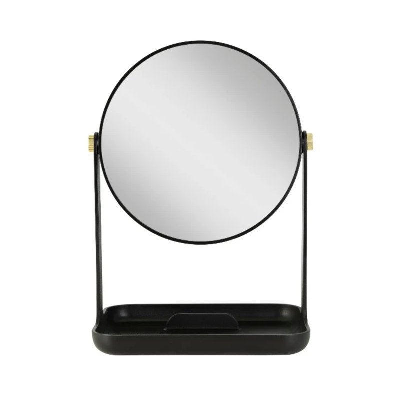 5X/1X Dual Magnification Makeup Mirror with Accessory Tray and Phone Holder