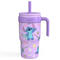18oz Stainless Steel Kids Tumbler with Straw - Purple Stitch