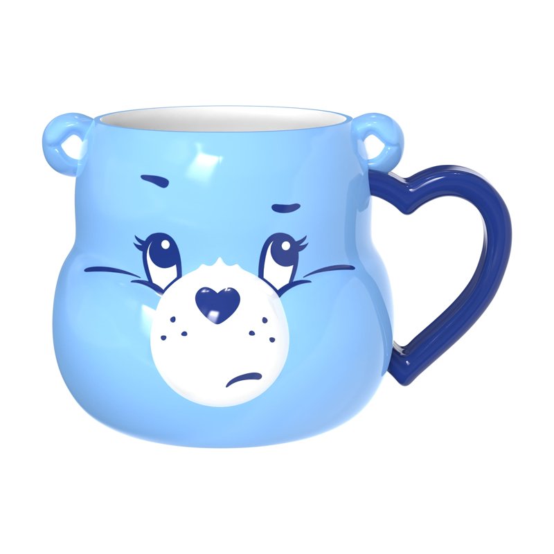 Ceramic Sculpted Mug - Grumpy Bear - 19oz Light Blue