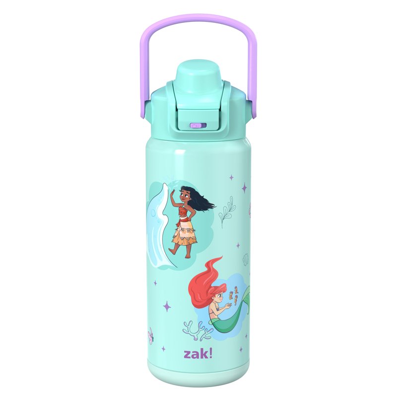 20oz Princess Teal Stainless Steel Water Bottle with Push Button Lid