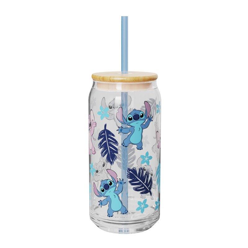 20oz Hadley Glass Tumbler with Lid & Straw - Stitch Design