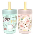 12oz Mint Plastic Capri Tumbler with Straw - 2 Pack