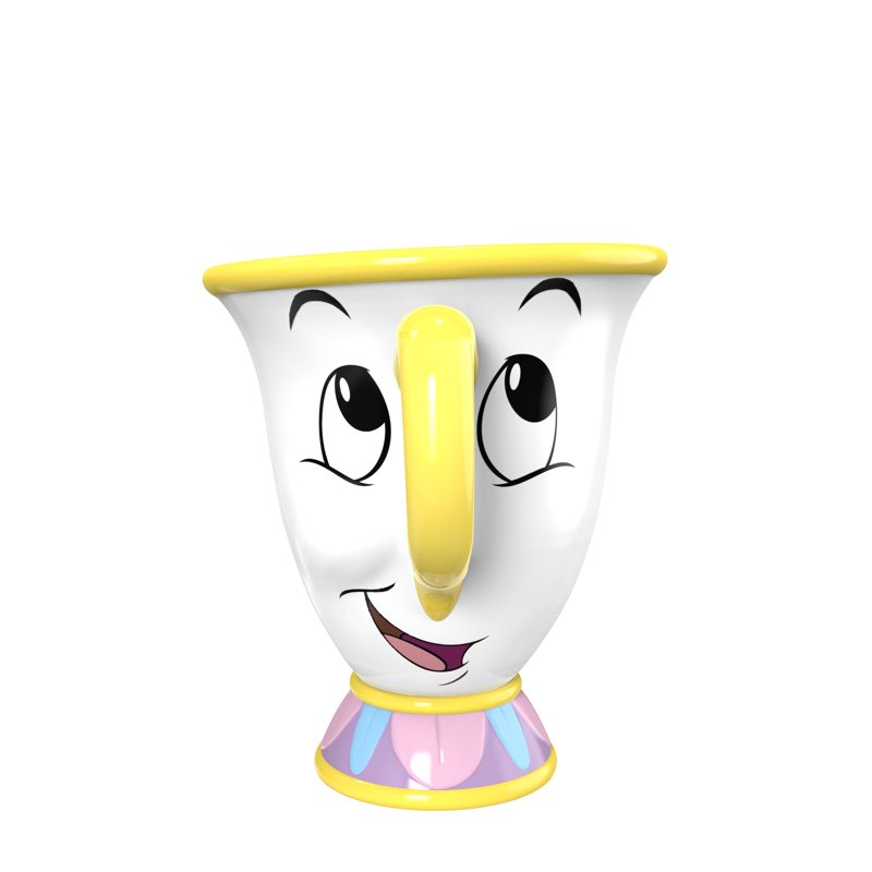 Sculpted Ceramic Mug - Beauty and the Beast Chip - White