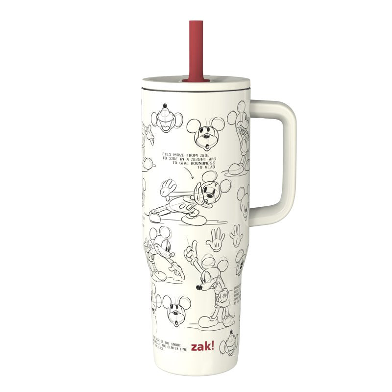 30oz Mickey Mouse Double Wall Stainless Steel Tumbler with Straw