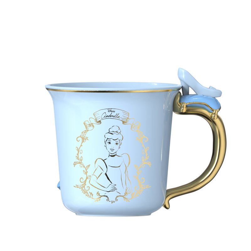 Ceramic Mug with Sculpted Handle - Cinderella - Baby Blue