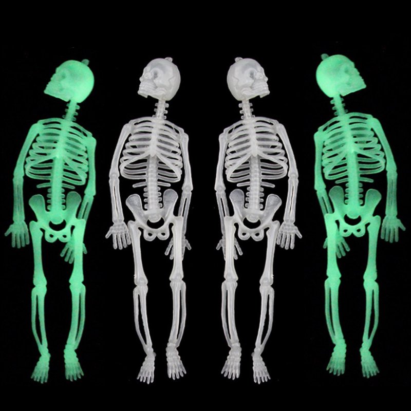 Glow in The Dark Skeleton Figurines - Halloween Skeleton Decorations, 7.9 Inch, 4 Pack