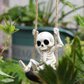 Halloween Skeleton Tire Swing Decoration, Creepy Hanging Yard Accent