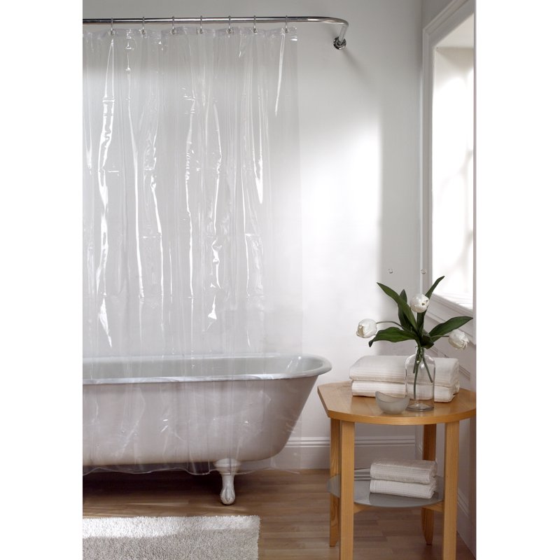 Heavyweight Clear Vinyl Shower Curtain Liner 72x72 Inches - Mildew Resistant, Reinforced Header, Rustproof Grommets - Single Variation