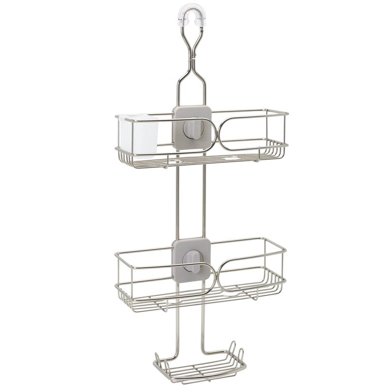 Rustproof Stainless Steel Shower Caddy with Adjustable Shelves and Hooks