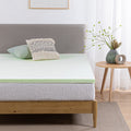 Queen Green Tea Memory Foam Mattress Topper - 1.5 Inch Support & Freshness