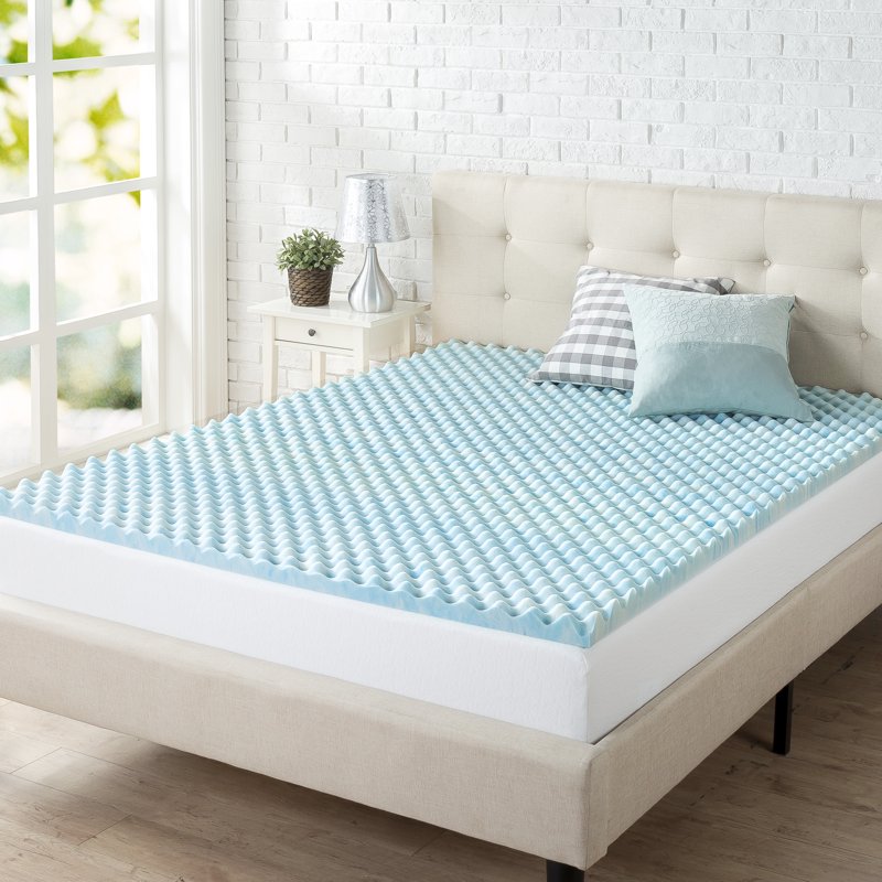 Full 2-Inch Swirl Gel Cooling Memory Foam Mattress Topper