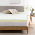 Queen Green Tea Memory Foam Mattress Topper - 3 Inch Comfort & Odor Control
