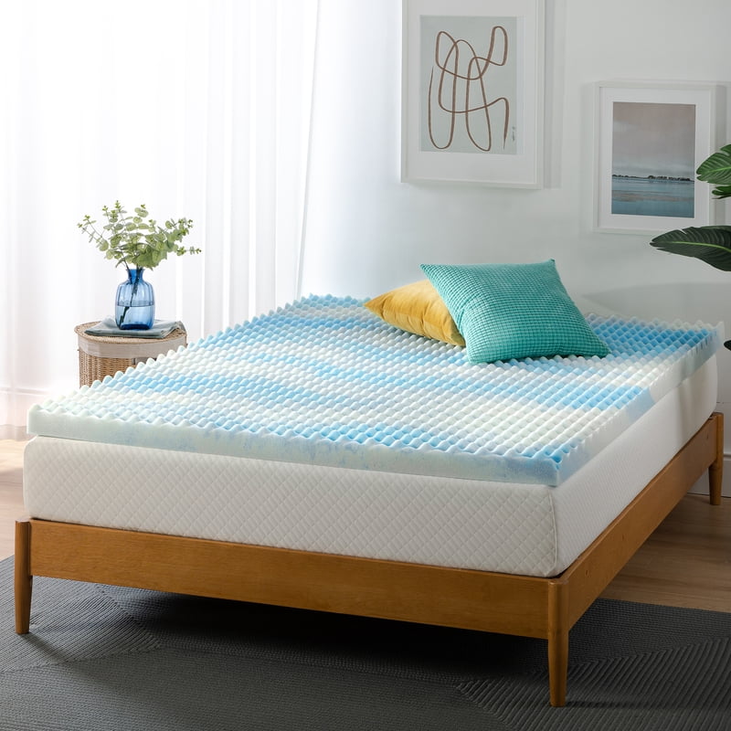 Full 3-Inch Swirl Gel Cooling Memory Foam Mattress Topper