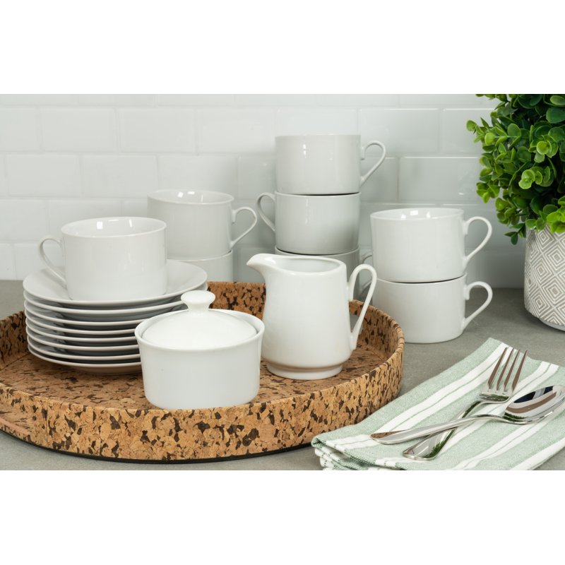 Simply White Round 45-Piece Dinnerware Set - Service for 8