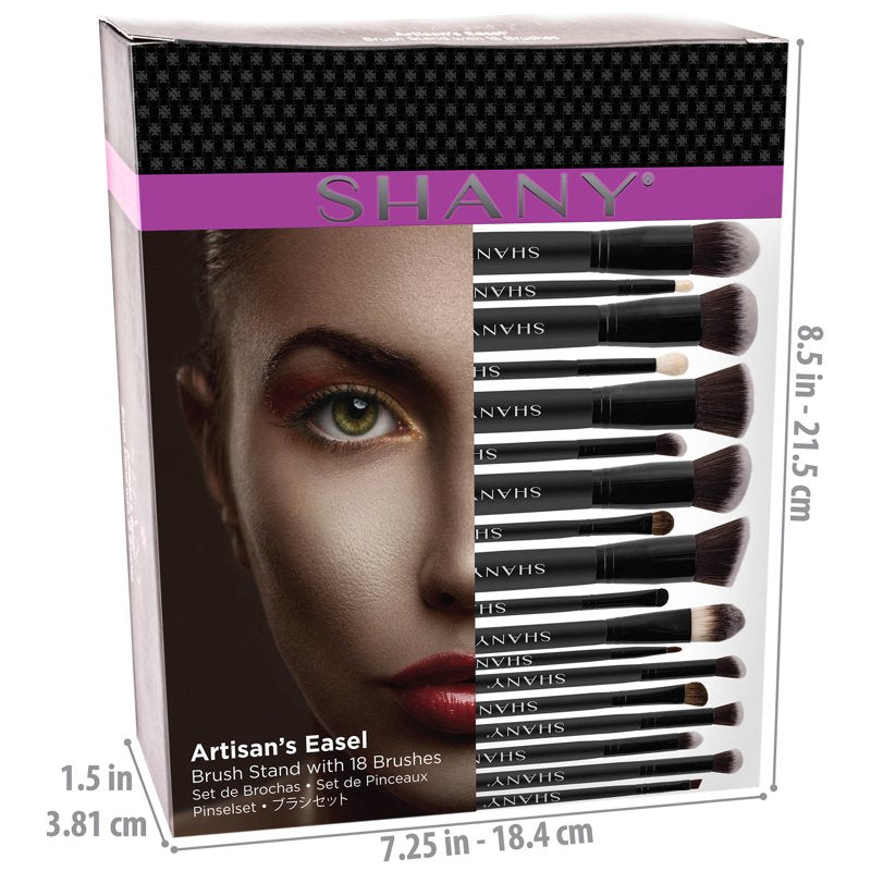 18-Piece Professional Makeup Brush Set with Convertible Stand Pouch