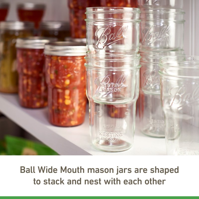 Ball Nesting Mason Jar Set with Lids & Bands - 2 Pack