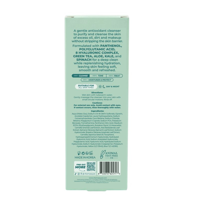 Superfood Jelly Daily Cleanser - Hydrating Face Wash with Green Tea & Kale
