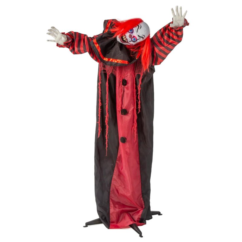 5 Ft. Animated Standing Halloween Clown Decoration with Sound Effects