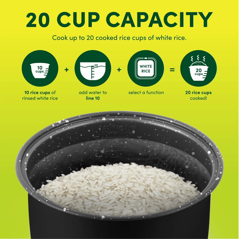 20-Cup Digital Rice Cooker & Food Steamer with Nonstick Ceramic