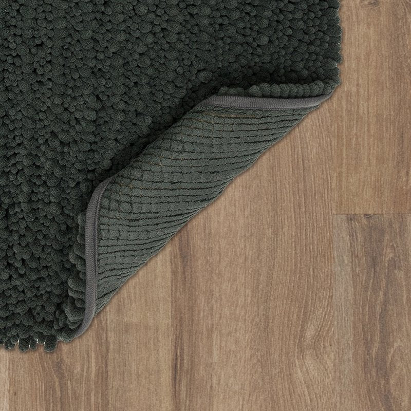 Charcoal Polyester Bath Mat - 1' 8" x 2' 10" - Soft, Durable, Slip-Resistant