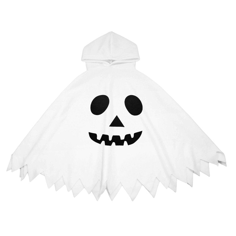 Unisex Ghostface Kids Halloween Costume Cape Dress Up Clothes - White, 4-6 Years