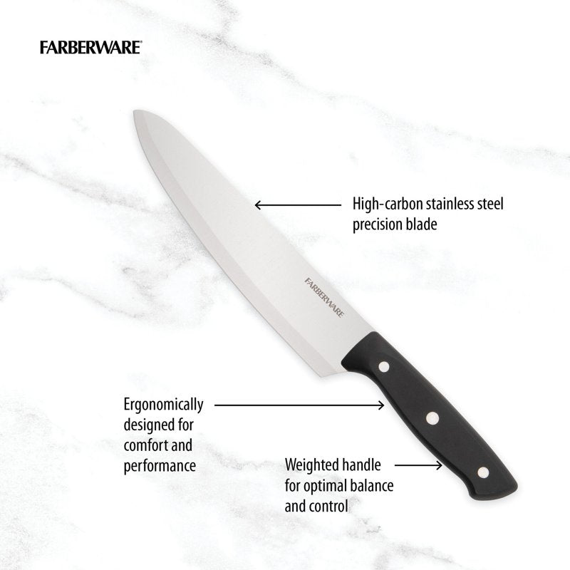 20-Piece Cutlery Knife Block Set with Kitchen Shears - Black
