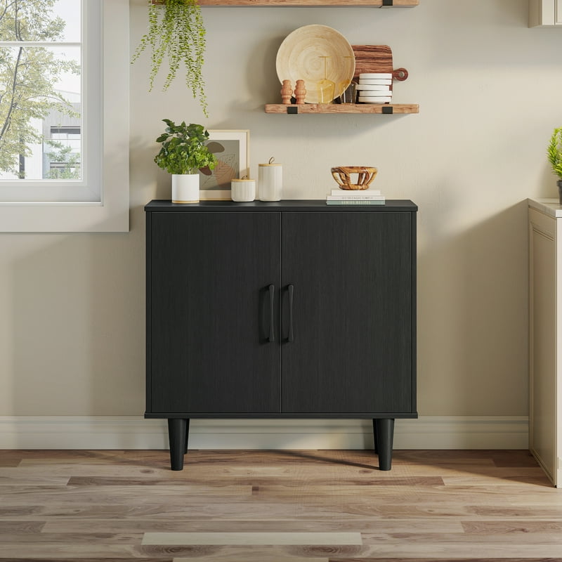 Accent Cabinet with Two Doors - Black Storage Unit