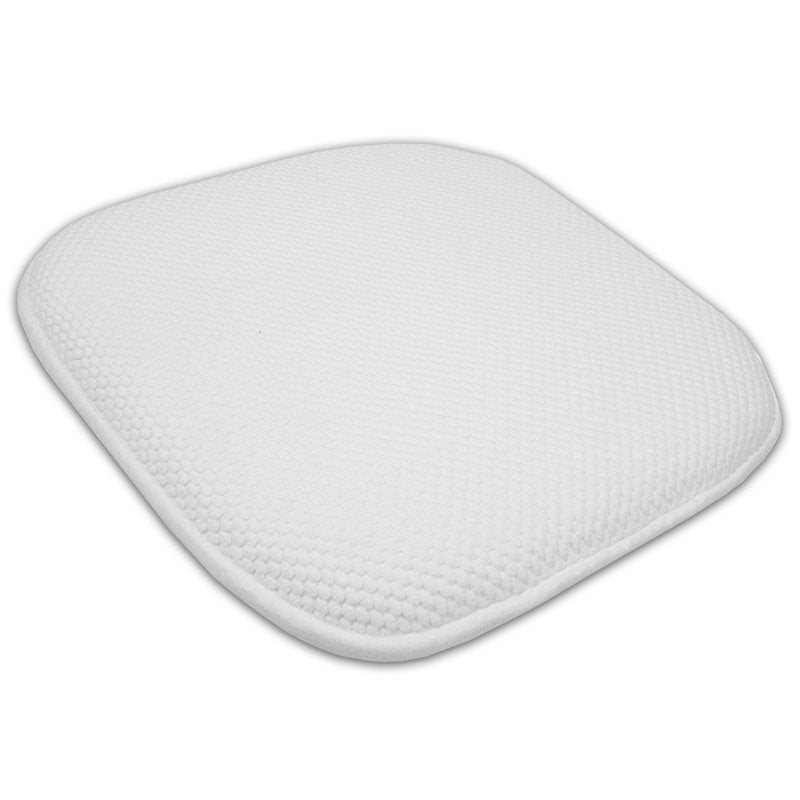 Memory Foam Chair Pad 16" x 16" Non-Slip Back - White, 4-Pack