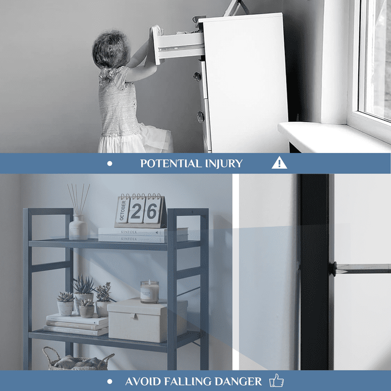3 Tier Industrial Bookshelf - Freestanding Storage Organizer