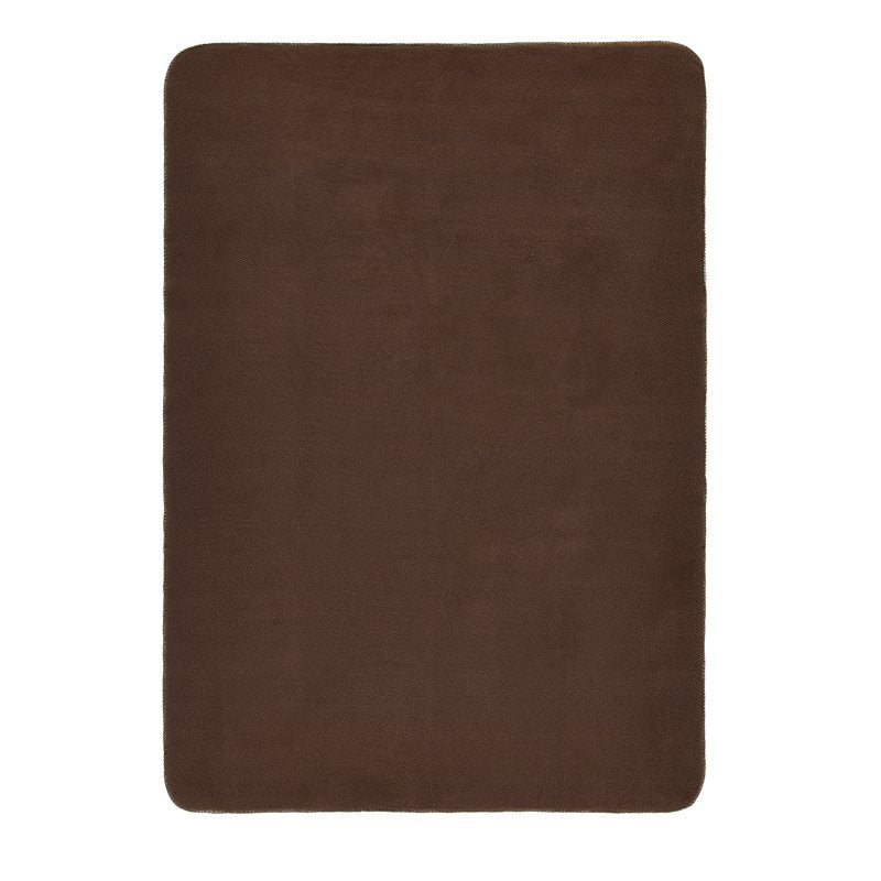 Brown Basket Faux Wool & Faux Fur Throw Blanket - 50 x 72 Inches - Reversible