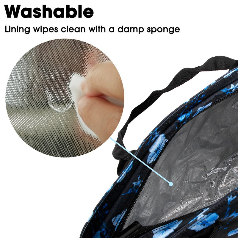 Insulated Lunch Tote Bag for School & Work - Night Bloom