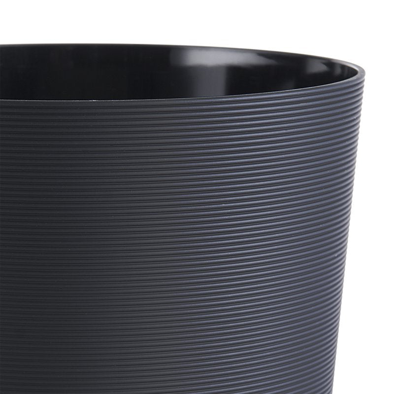 Soft Touch Ribbed Plastic Wastebasket - 1.98 Gal Black