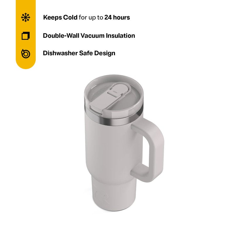 16 oz Leak-Proof Ceramic Lined Tumbler with Straw Lid - Cool Grey