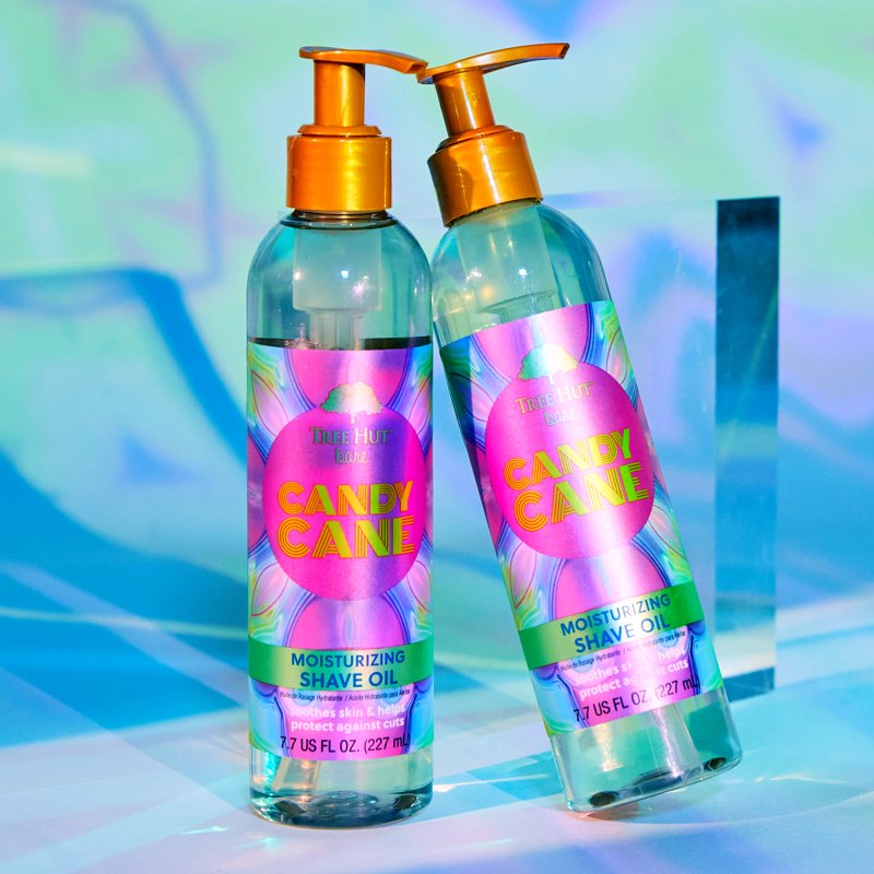 Hydrating Shave Oil for Women - Candy Cane Scented Moisturizing Gel-to-Oil