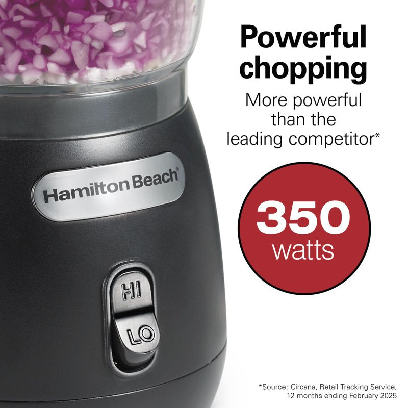 3-Cup Stack & Press Food Chopper and Mini Processor - Black