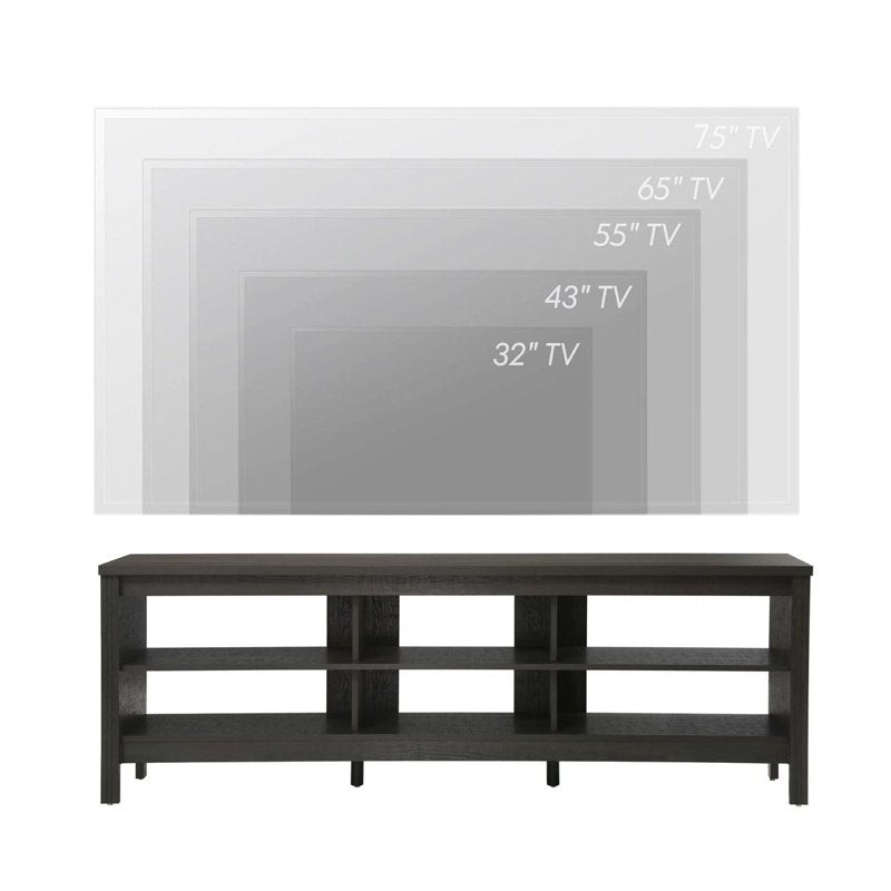 70-Inch TV Stand for TVs Up to 75 Inches - Black Entertainment Center