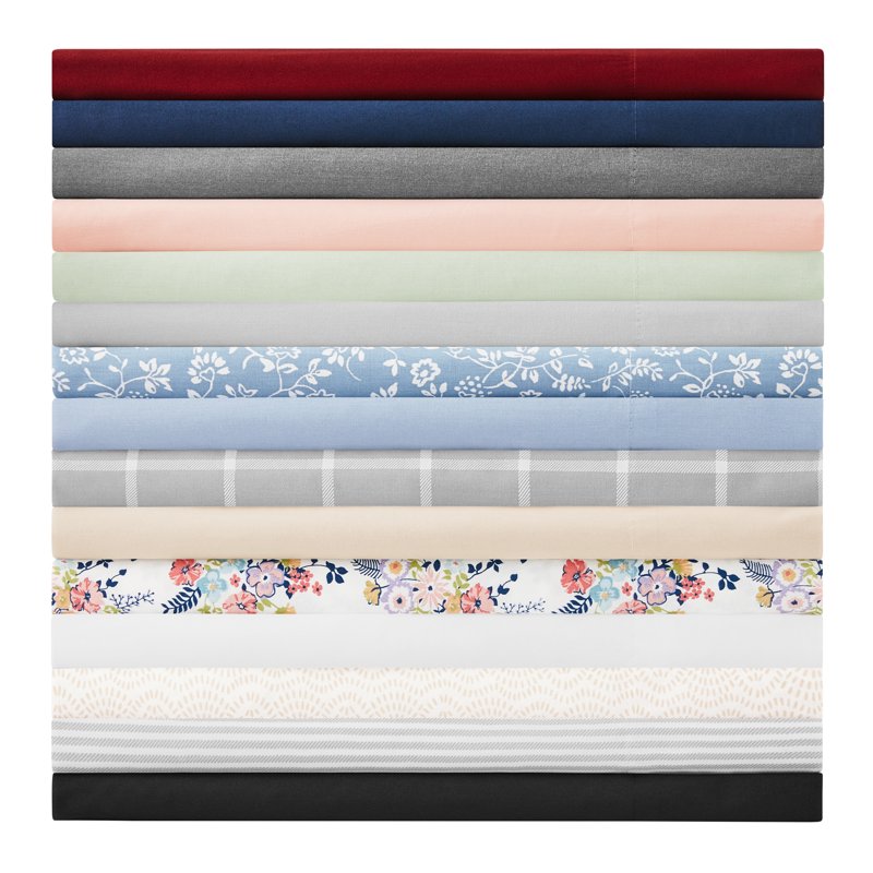 Black Cotton Blend Pillowcase Set - 2 Pieces, Standard/Queen, 300 Thread Count