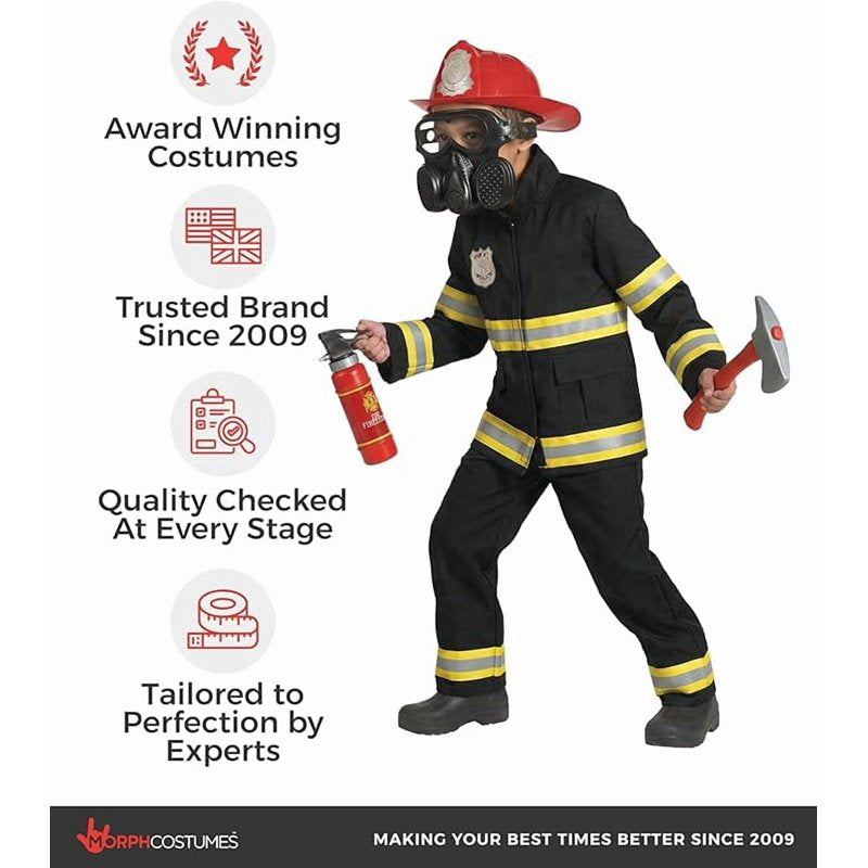 Morph Boys Firefighter Fireman Costume Helmet Mask S Variation