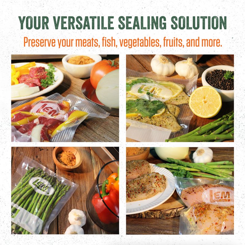 Vacuum Sealer Bags - Heavy-Duty 8 x 12 Inch, 100 Count