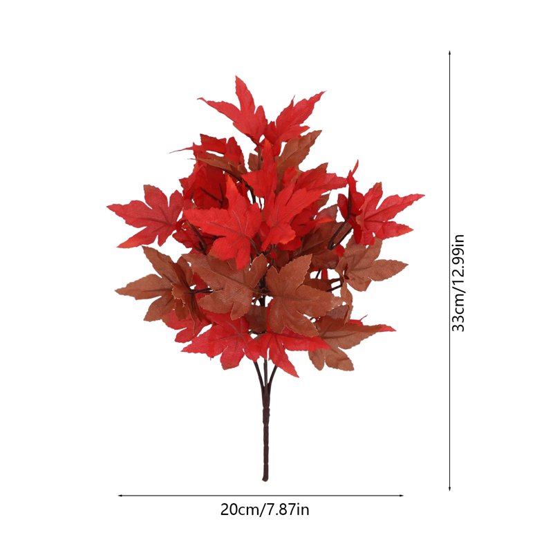 Artificial Maple Leaves Stems for Vase - Fall Autumn Decor, 12.99" x 7.87" with Red Plastic Branch Variation of THIS listing