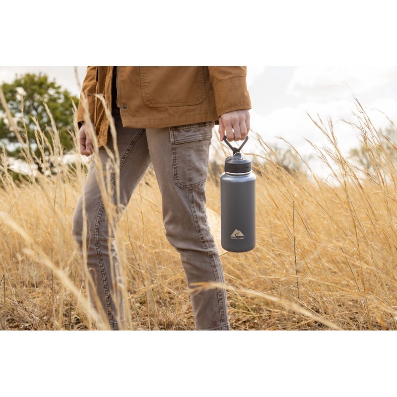 32 oz Insulated Stainless Steel Water Bottle with Flip Lid - Gray