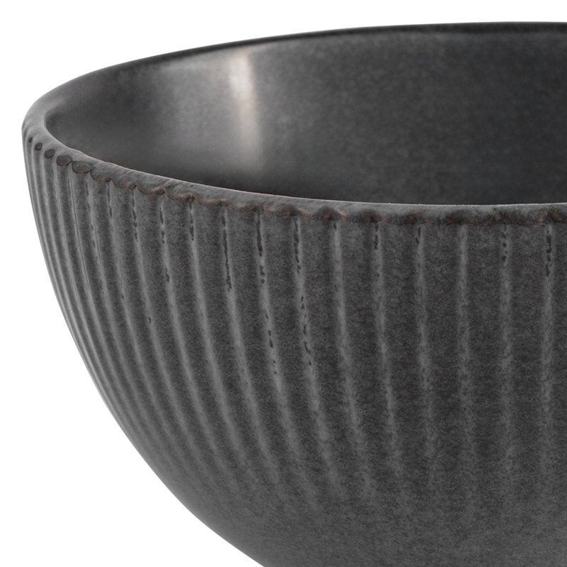 Stoneware Cereal Bowl - Grey, Durable & Microwave Safe