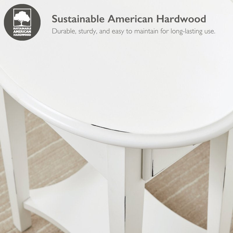 Haven Ridge Oval End Table - Rustic Farmhouse Design