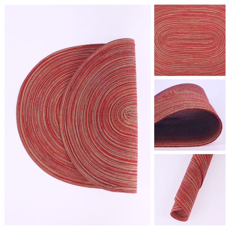 Oval Placemats for Dining Table - 19.7" x 14", Red - 6 Pack