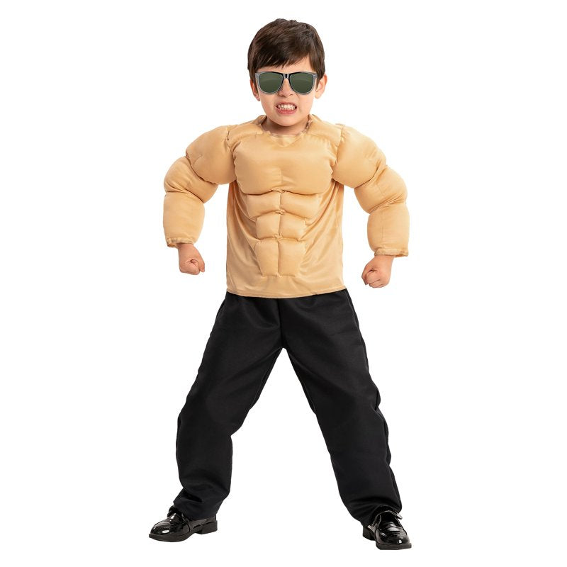 Kids Halloween Muscle Costume - Body Builder Suit for Boys 5-14 Years - Variation of Muscle-Kids S (5-7yrs)
